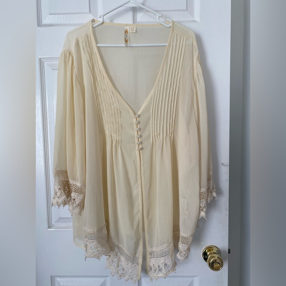 Cream Colored Sheer Blouse